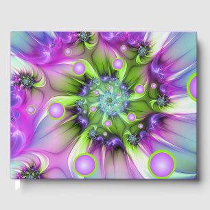 Livro De Visitas Formas Redondas Espirais Coloridas Arte Fractal Ab