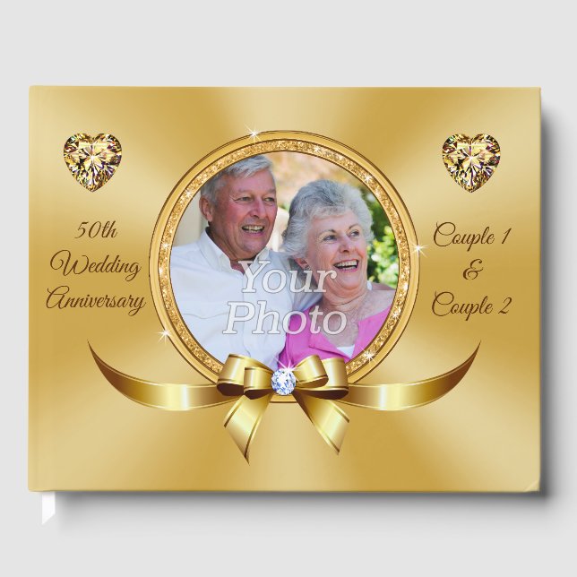 Livro De Visitas Foto: 50º aniversário de casamento personalizado (Frente)