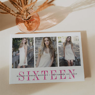 Livro De Visitas Foto Chic Pink & White Sweet Dezesseis