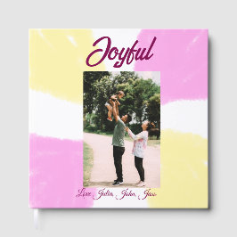 Livro De Visitas Foto da família de fotos, cor-de-rosa amarela e al