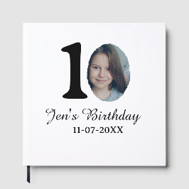 Livro De Visitas Foto de 10° aniversário carta negrito crianças nom