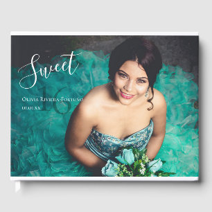 Livro De Visitas Foto de 16 de aniversário do moderno Elegante Doce