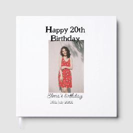 Livro De Visitas Foto de 20 de aniversário feliz, simples e simples