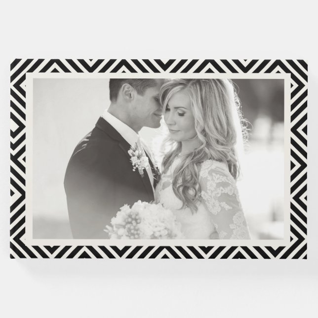 Livro De Visitas Foto de Casamento Geométrico Clássico Grego (Frente)