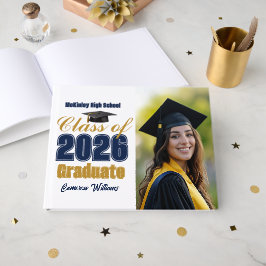 Livro De Visitas Foto de Formatura da Turma de 2026 em Azul Marinho