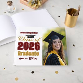 Livro De Visitas Foto de Formatura Maroon Gold Turma de 2026