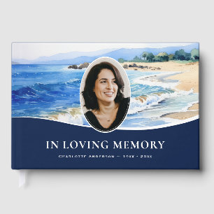 Livro De Visitas Foto de memorial fúnebre de praia em aquarela