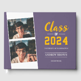 Livro De Visitas Foto de Pastel Purple e Dourado Guest Book