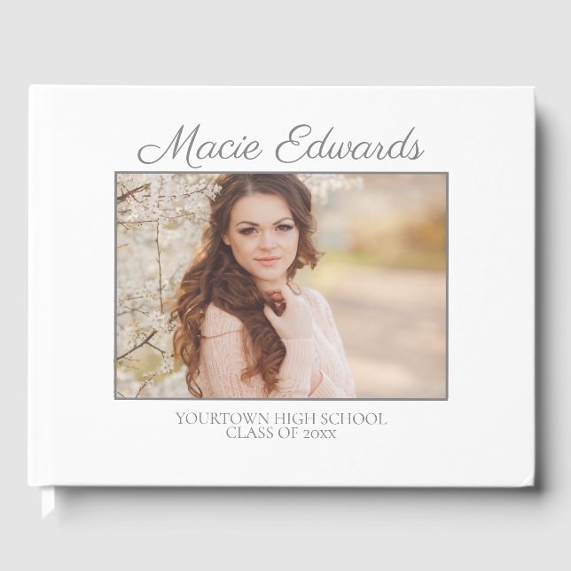 Livro De Visitas Foto do Mais velho de Graduação em Striped White e (Frente)