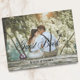 Livro De Visitas Foto Elegante Simples Casamento Minimalista Modern