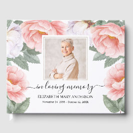 Livro De Visitas Foto Floral Rosa Simpatia Funeral