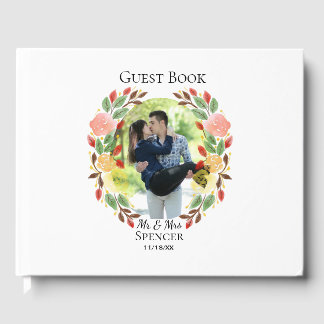 Livro De Visitas Foto Floral Wreath de Casamento da primavera