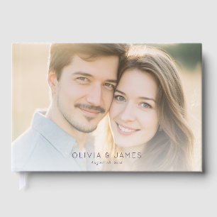 Livro De Visitas Foto Minimalista em Bege Sereno