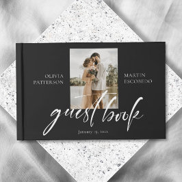 Livro De Visitas Foto minimalista moderna preta