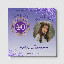 Foto personalizada com brilho púrpura, aniversário