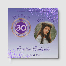 Foto personalizada com brilho púrpura, aniversário