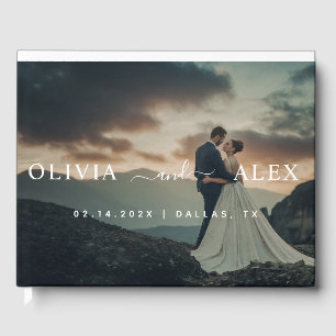 Livro De Visitas Foto personalizada de casamento a preto e branco