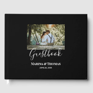 Livro De Visitas Foto personalizada de casamento com caligrafia mod