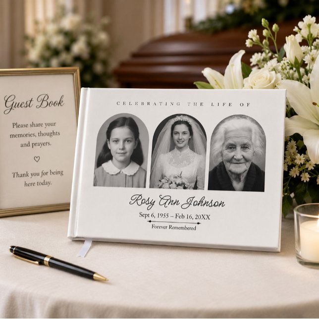 Livro De Visitas Foto Personalizada de Funeral Memorial (Criador carregado)