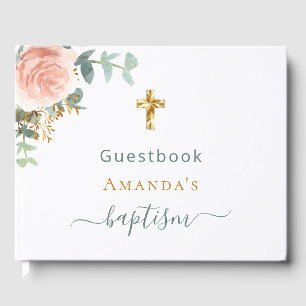 Livro De Visitas Foto personalizada de menina floral cor-de-rosa co