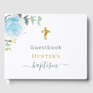 Livro De Visitas Foto personalizada do Baptism eucalyptus azul flor