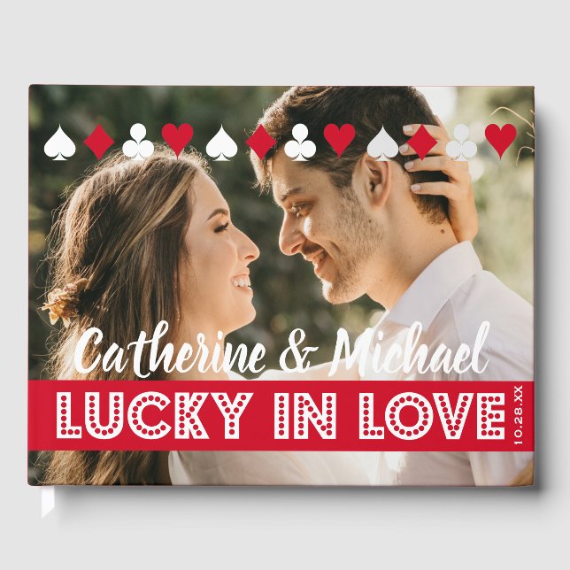 Livro De Visitas Foto Red & White do Casino de Las Vegas (Frente)