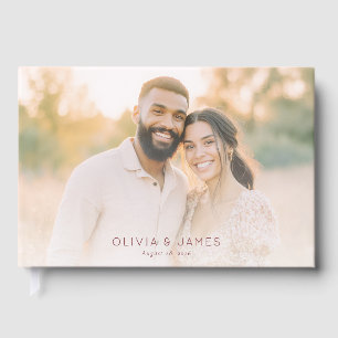 Livro De Visitas Foto Romântica Bege Alegre
