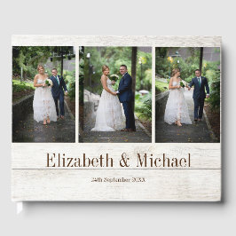 Livro De Visitas Foto Rustic Modern Elegant Dourado Casamento de Co