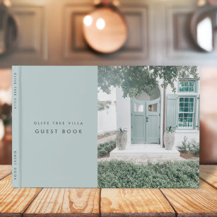 Livro De Visitas Foto Verde de Aluguel Simples Elegante de Férias