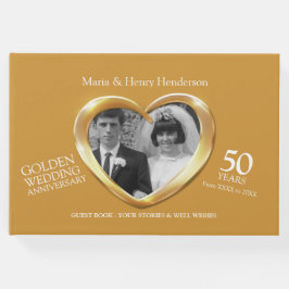 Livro De Visitas Fotos de casamento do ouro de aniversário de 50 an