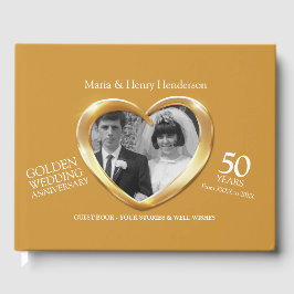 Livro De Visitas Fotos de casamento do ouro de aniversário de 50 an