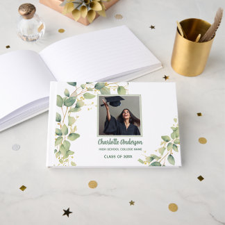 Livro De Visitas Fotos de Gradução Modernas Botânicas em Sage