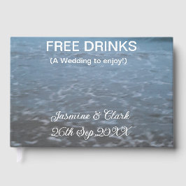 Livro De Visitas Free drinks save the date beach wedding add name 