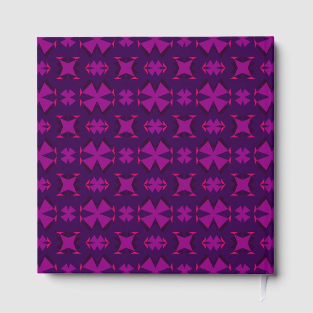 Livro De Visitas Fuchsia Geotech: A Vibrant Abstract Geometric Text (Verso)