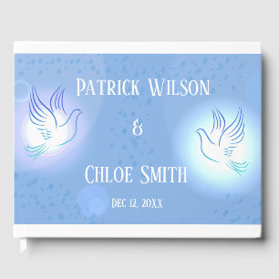 Livro De Visitas Fundo Azul de Iluminação da Porta de Casamento