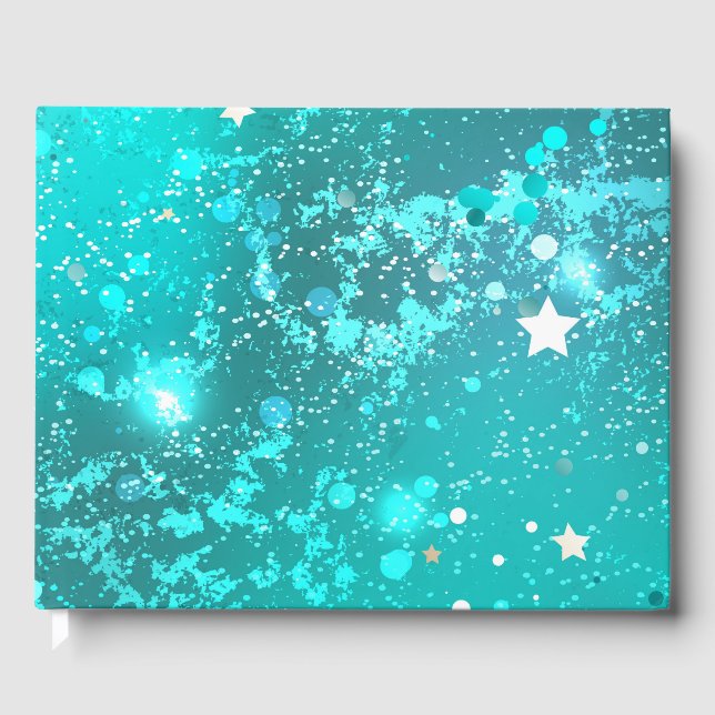 Livro De Visitas Fundo do Mint Turquoise Foil (Frente)