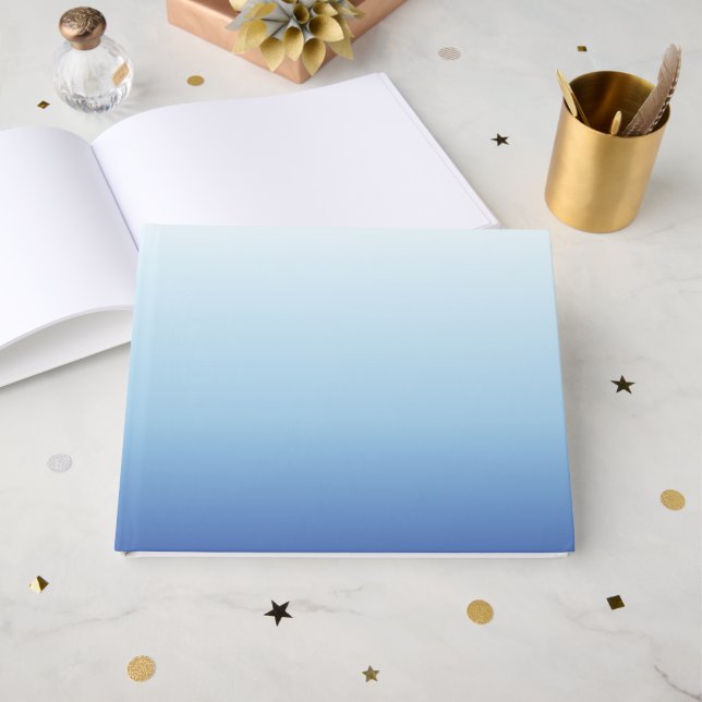 Livro De Visitas Fundo Gradiente Azul Mínimo (Frente aberta)