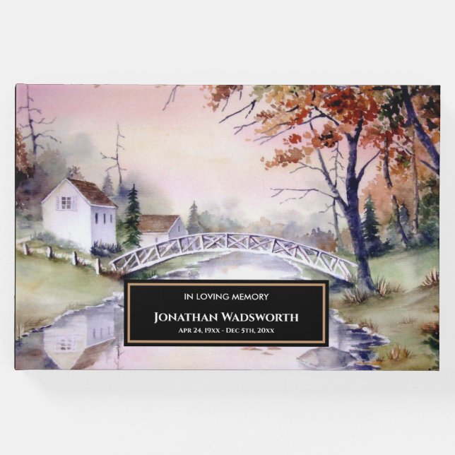 Livro De Visitas Funeral Arch Bridge New England Landscape (Frente)