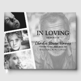 Livro De Visitas Funeral de Colagem de Fotos Moderna