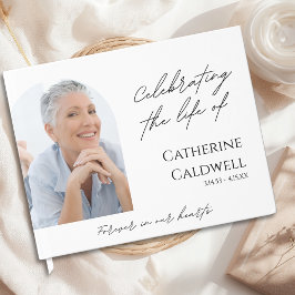 Livro De Visitas Funeral de Foto Minimalista para Sempre em Nossos