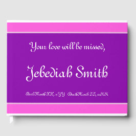 Livro De Visitas Funeral Elegante e Mínimo/Livro de Convidados Memo