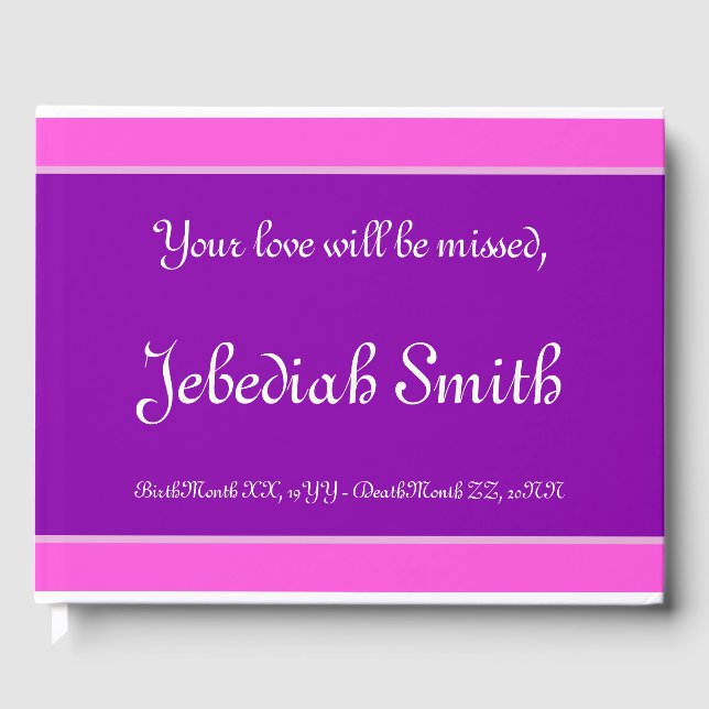 Livro De Visitas Funeral Elegante e Mínimo/Livro de Convidados Memo (Frente)