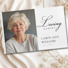 Livro De Visitas Funeral Elegante, Foto "In Loving Memory"