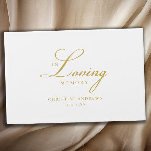 Livro De Visitas Funeral Elegante, Script "In Loving Memory"