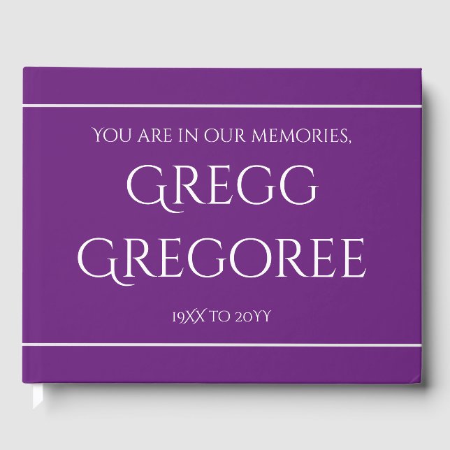 Livro De Visitas Funeral/Guestbook Mínimo e Simples (Frente)