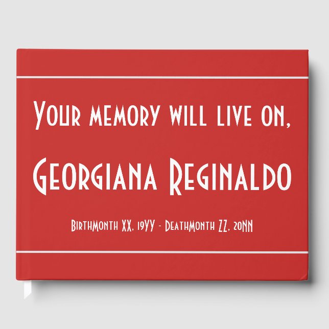 Livro De Visitas Funeral/Guestbook Simples e Interessante (Frente)