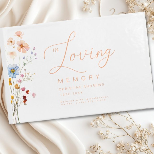 Livro De Visitas Funeral "In Loving Memory" (Wildflower "In Loving Memory" Funeral Guest Book)