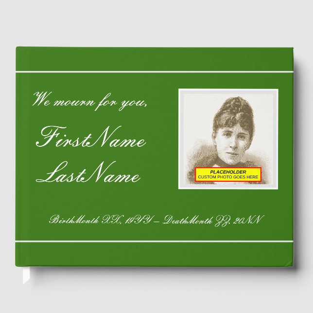 Livro De Visitas Funeral Personalizado/Livro de Convidados Memorial (Frente)