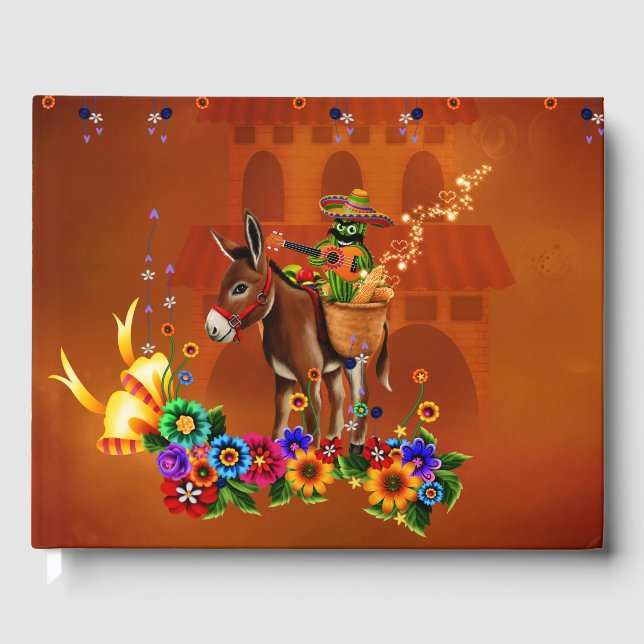 Livro De Visitas Funny mexican cactus (Frente)