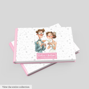 Livro De Visitas Funny Watercolor Guest Book Quirky Wedky Casal